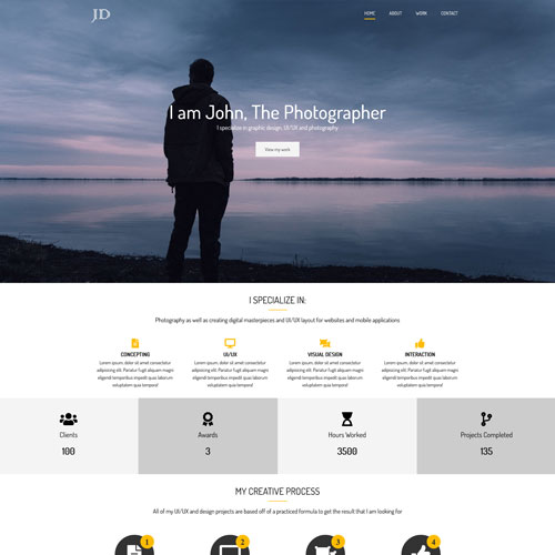 John Doe portfolio website image