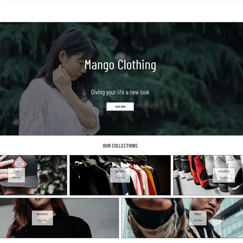 Mango Clothing website image